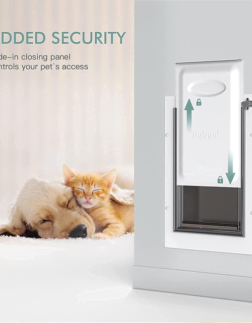 Load image into Gallery viewer, Pet Door for Wall, Steel Frame and Telescoping Tunnel, Aluminum Lock, Double Flap Dog Door and Cat Door, Strong and Durable (Pets up to 100 Lb) -Large
