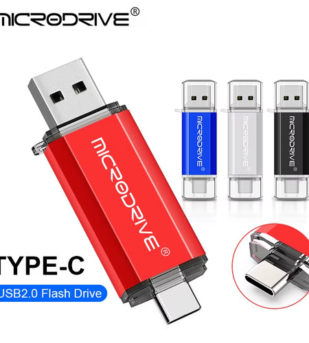 Type C USB Flash Drive OTG 2 in 1 USB 2.0 Micro USB Pen Drive 128GB 64GB 32GB 16GB 8GB 4GB Pendrive Flash Drive