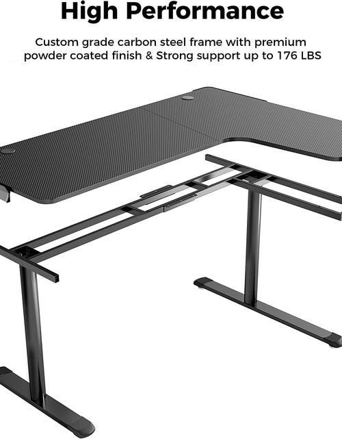 Load image into Gallery viewer, L Shaped Gaming Desk, 60 Inch L60 Home Office Corner PC Computer Gamer Table Large Writing Workstation Gifts W Mouse Pad Cable Management, Space Saving, Easy to Assemble, Right Black
