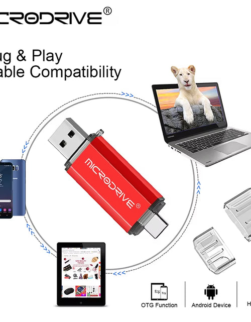 Load image into Gallery viewer, Type C USB Flash Drive OTG 2 in 1 USB 2.0 Micro USB Pen Drive 128GB 64GB 32GB 16GB 8GB 4GB Pendrive Flash Drive
