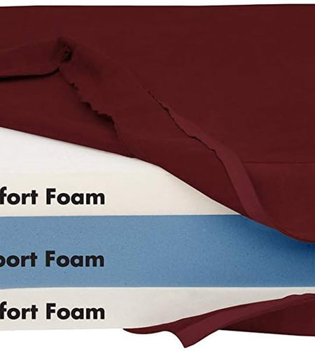 7" Pillow Top Orthopedic Dog Bed for Large and Extra Large Breed Dogs (Sleek Edition) (Giant (60 X 48 X 7), Burgundy)