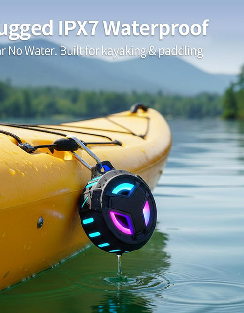 Load image into Gallery viewer, Bluetooth Shower Speaker, Waterproof Portable Bluetooth Speakers, IP67 Waterproof Wireless Speaker with LED Light, Floating, 2000Mah, True Wireless Stereo for Kayak, Beach,Gifts for Men -Black
