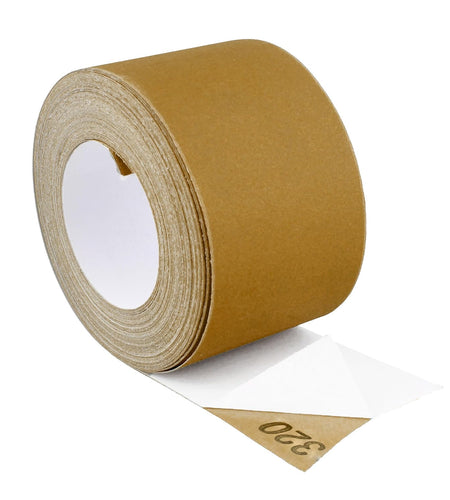 Adhesive Sticky Back 320-Grit Sandpaper Roll 2-3/4In X 20 Yards Aluminum Oxide Golden Yellow Longboard Dura PSA