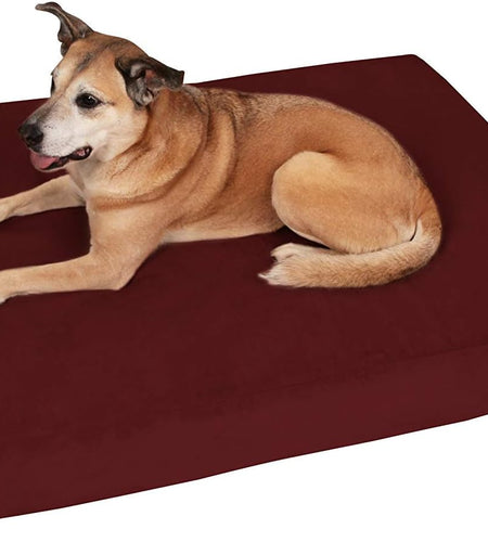 7" Pillow Top Orthopedic Dog Bed for Large and Extra Large Breed Dogs (Sleek Edition) (Giant (60 X 48 X 7), Burgundy)