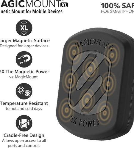 MAGTHD2 Magicmount XL Magnetic Suction Cup Phone Mount for Car, Black