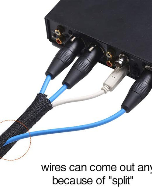 Load image into Gallery viewer, 10Ft - 3/4 Inch Cord Protector Wire Loom Tubing Cable Sleeve Split Sleeving for USB Cable Power Cord Audio Video Cable – Protect Cat from Chewing Cords - Black
