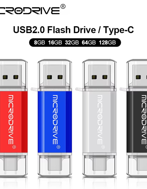 Load image into Gallery viewer, Type C USB Flash Drive OTG 2 in 1 USB 2.0 Micro USB Pen Drive 128GB 64GB 32GB 16GB 8GB 4GB Pendrive Flash Drive
