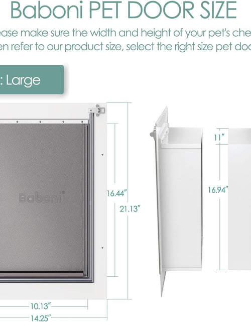 Load image into Gallery viewer, Pet Door for Wall, Steel Frame and Telescoping Tunnel, Aluminum Lock, Double Flap Dog Door and Cat Door, Strong and Durable (Pets up to 100 Lb) -Large
