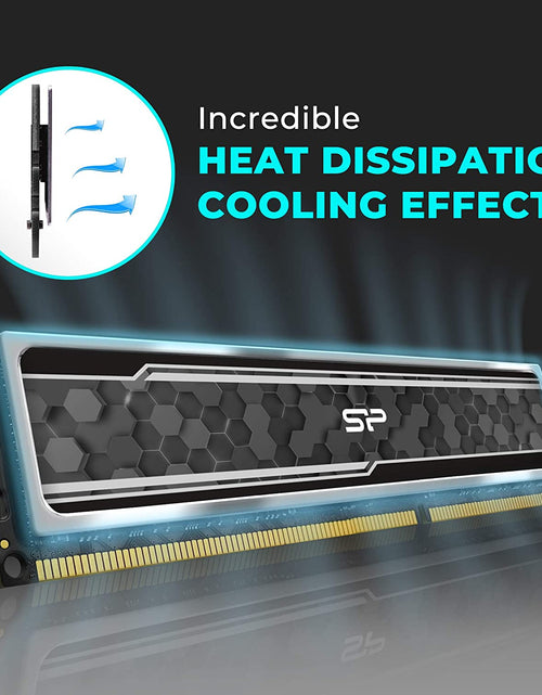 Load image into Gallery viewer, Silicon Power Value Gaming DDR4 RAM 16GB (2X8Gb) 3200Mhz (PC4 25600) CL16 1.35V Desktop Memory Module with Heatsink Camouflage Grey SP016GXLZU320BDAJ5
