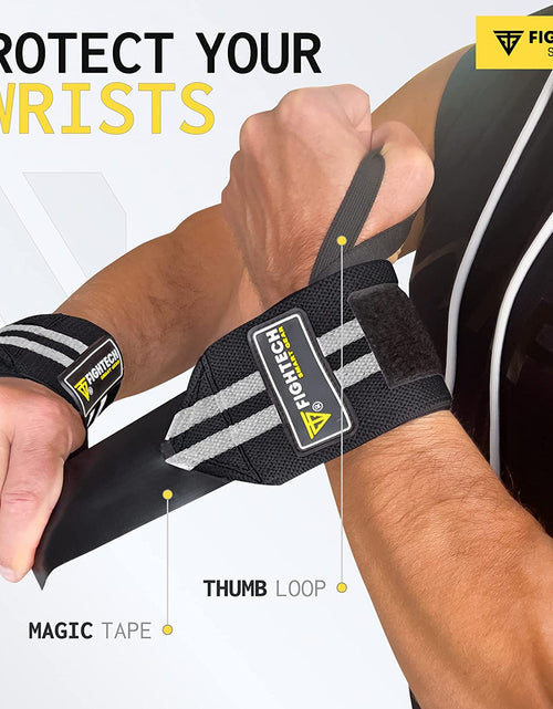 Load image into Gallery viewer, Upgraded 2022 PRO Series Wrist Wraps for Weight Lifting | 18 Inch Professional Grade Lifting Wrist Wraps for Crossfit and Powerlifting (Black, 18 Inch)

