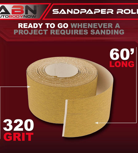 Adhesive Sticky Back 320-Grit Sandpaper Roll 2-3/4In X 20 Yards Aluminum Oxide Golden Yellow Longboard Dura PSA