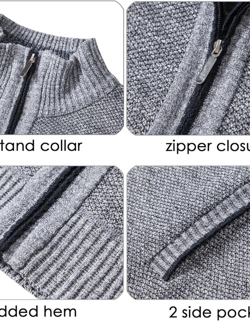 Load image into Gallery viewer, Men'S Casual Slim Full Zip Thick Knitted Cardigan Sweaters with Pockets
