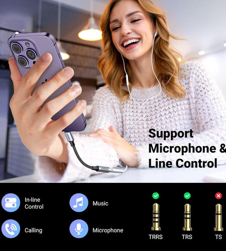 Headphone Adapter Lightning to 3.5Mm Adapter Apple Mfi Certified Aux Audio Jack Dongle Compatible with Iphone 14 Pro Max/14 Plus/13 12 Pro Max/Se/11 Pro Max/Xs, Grey