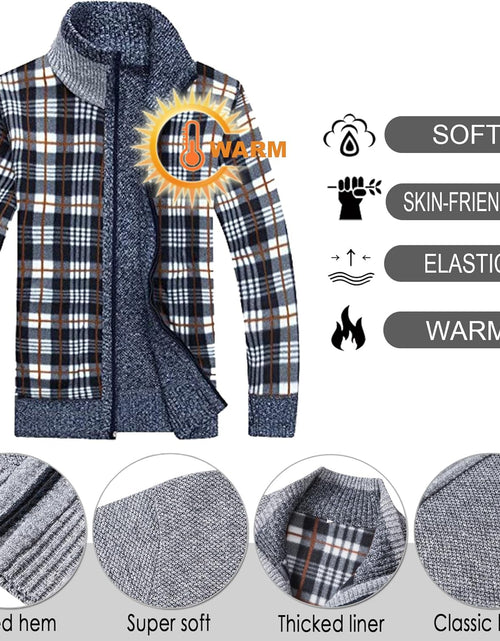 Load image into Gallery viewer, Men'S Casual Slim Full Zip Thick Knitted Cardigan Sweaters with Pockets
