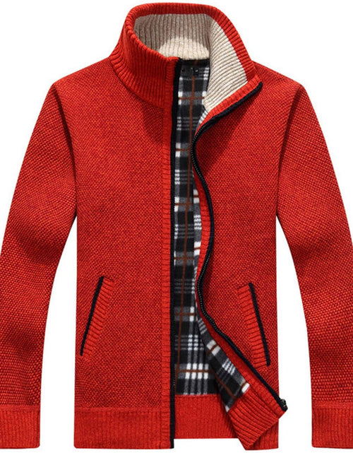 Load image into Gallery viewer, Men'S Casual Slim Full Zip Thick Knitted Cardigan Sweaters with Pockets
